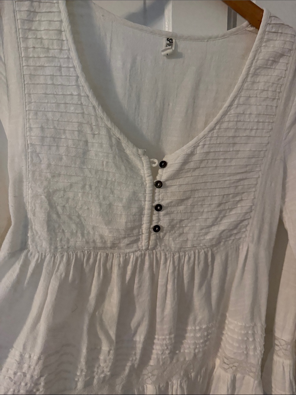 Vintage Spell white babydoll dress with lace trim